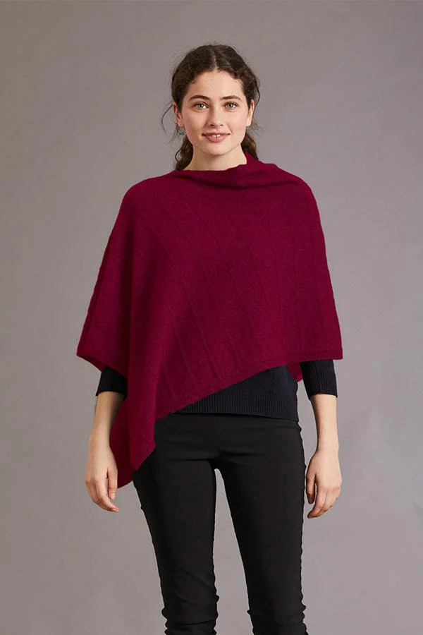 Merino Possum Silk Asymmetric Poncho - Image 5