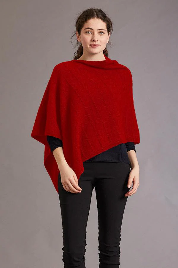 Merino Possum Silk Asymmetric Poncho - Image 6