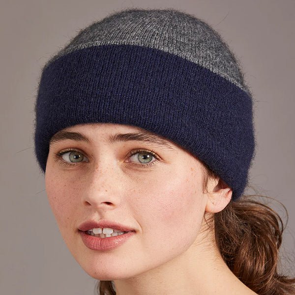 Merino PossumSilk Two Tone Reversible Beanie Hat - Image 3