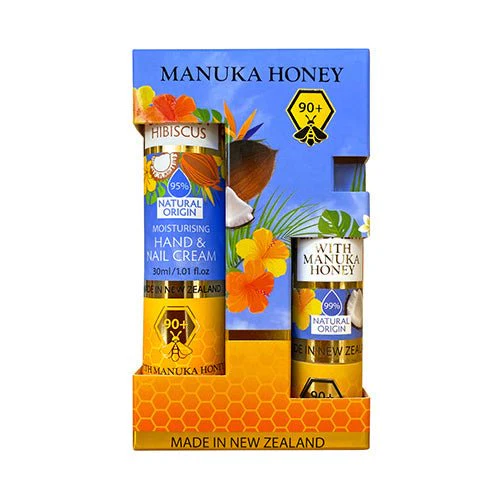 Natural Land Manuka Honey and Coconut Hand Cream and Lip Balm Set