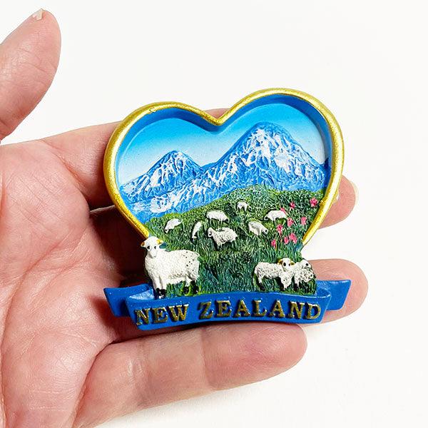 New Zealand Heart Sheep and Mountains Magnet - Image 2