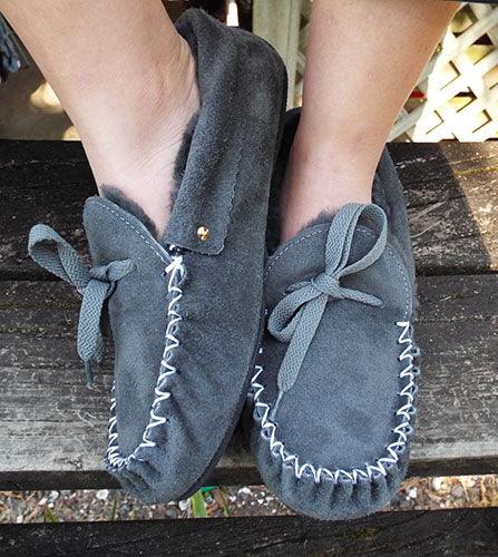 New Zealand Sheepskin Moccasins with Driving Sole - Image 7