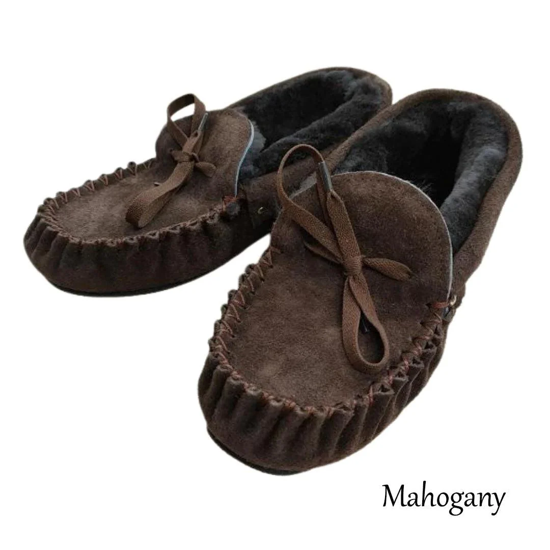 New Zealand Sheepskin Moccasins with Driving Sole - Image 8