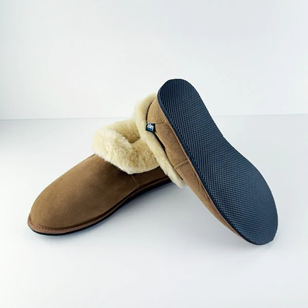 New Zealand Sheepskin Slippers with Roll Collar - Image 3