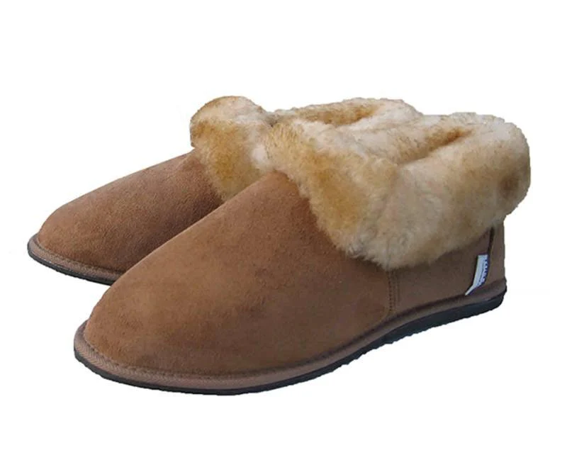 New Zealand Sheepskin Slippers with Roll Collar - Image 4