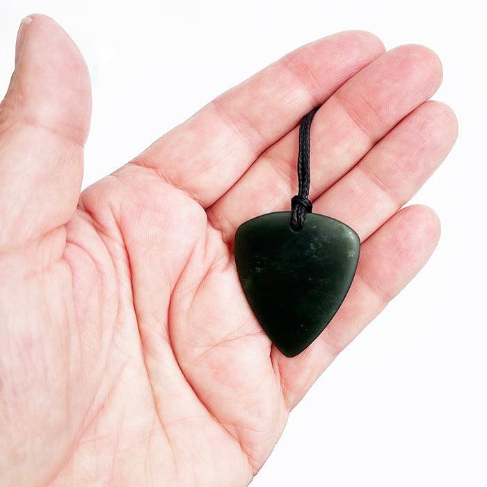 Ngai Tahu Pounamu Greenstone Guitar Pick Necklace - Image 2