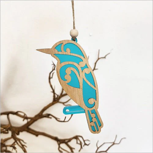 NZ Koru Kingfisher Christmas Ornament - Image 4