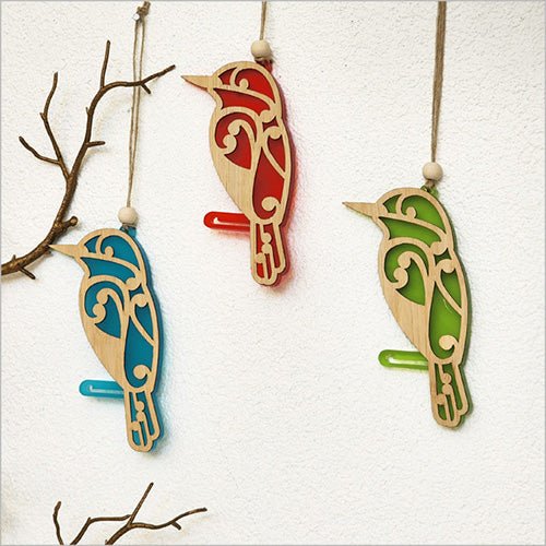 NZ Koru Kingfisher Christmas Ornament - Image 5