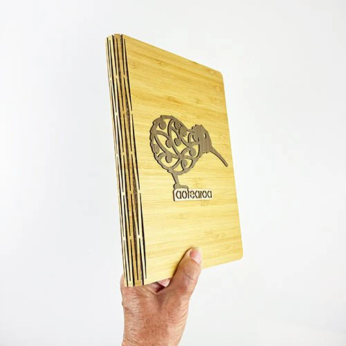 NZ Koru Kiwi Bird Aotearoa A5 Bamboo Journal - Image 3