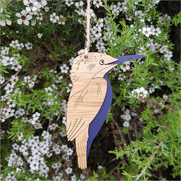 NZ Kotare Kingfisher Hanging Ornament - Image 2