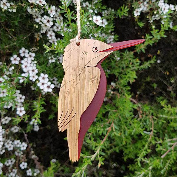 NZ Kotare Kingfisher Hanging Ornament - Image 4