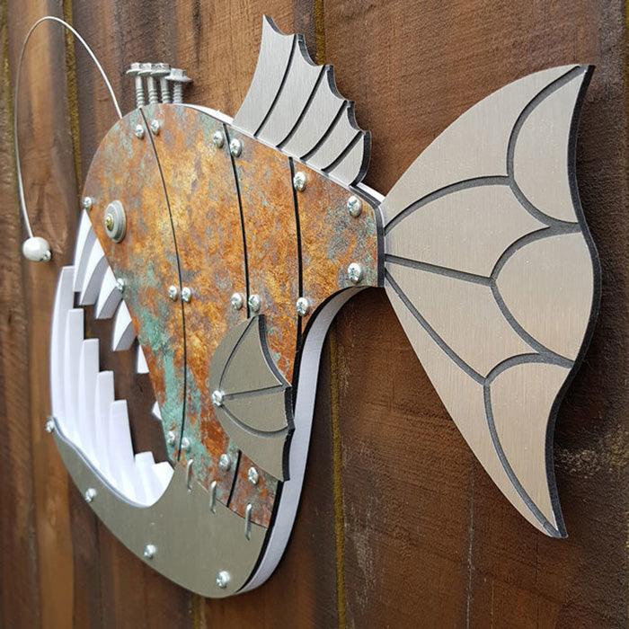 NZ Made Layered Angler Fish Wall Art - Image 2