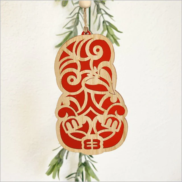 NZ Made Maori Tiki Christmas Ornament - Image 3