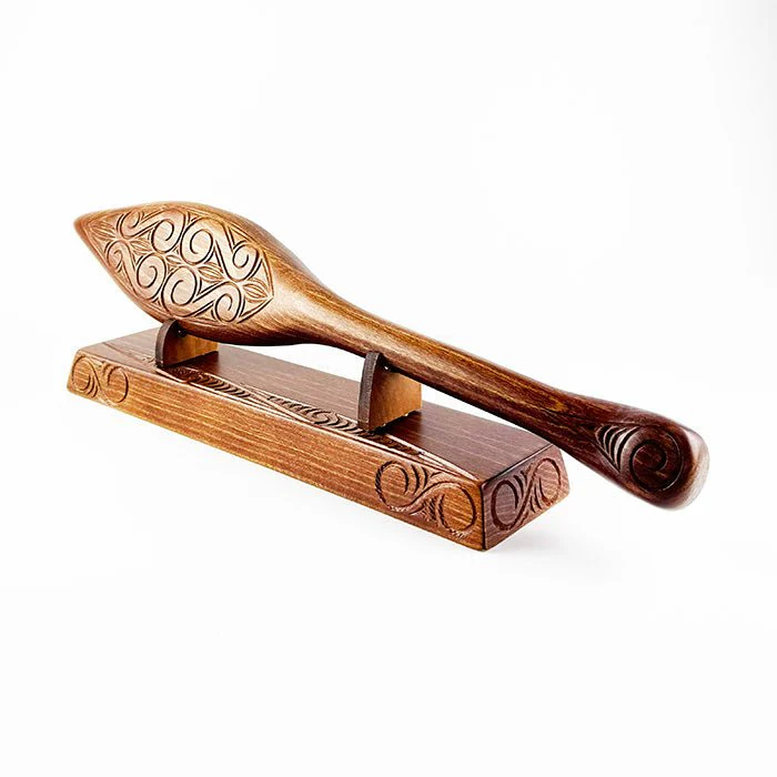 NZ Made Maori Waka Hoe Paddle on Stand - Image 2
