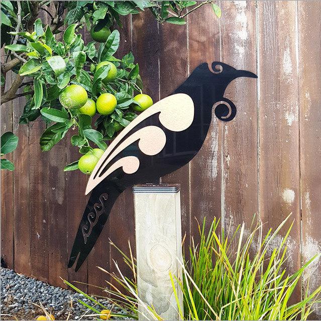 NZ Made Outdoor Tui Bird On Stand - Image 2