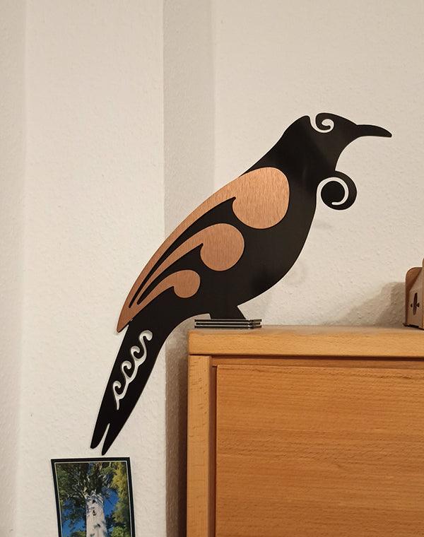 NZ Made Outdoor Tui Bird On Stand - Image 3