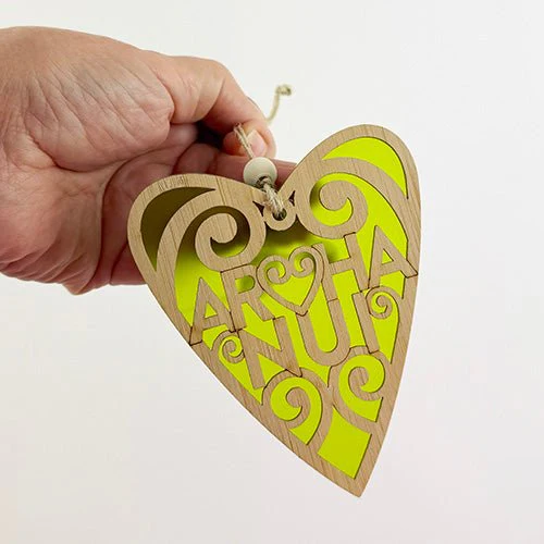 NZ Maori Arohanui Koru Heart Christmas Ornament - Image 5