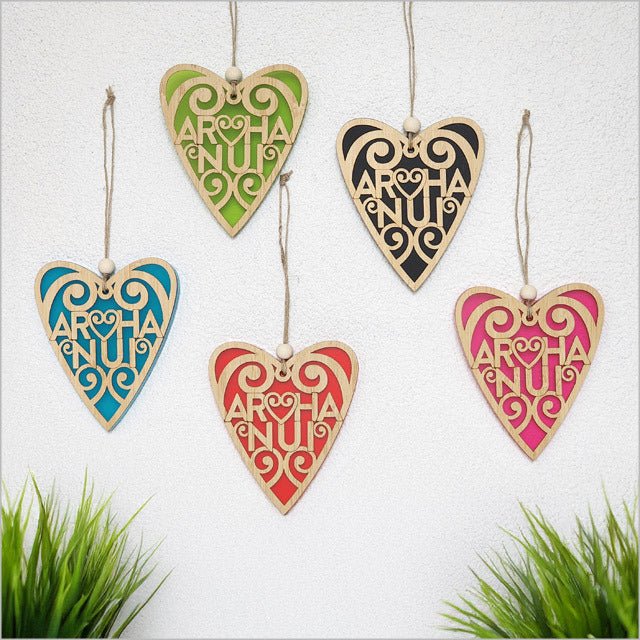 NZ Maori Arohanui Koru Heart Christmas Ornament - Image 7