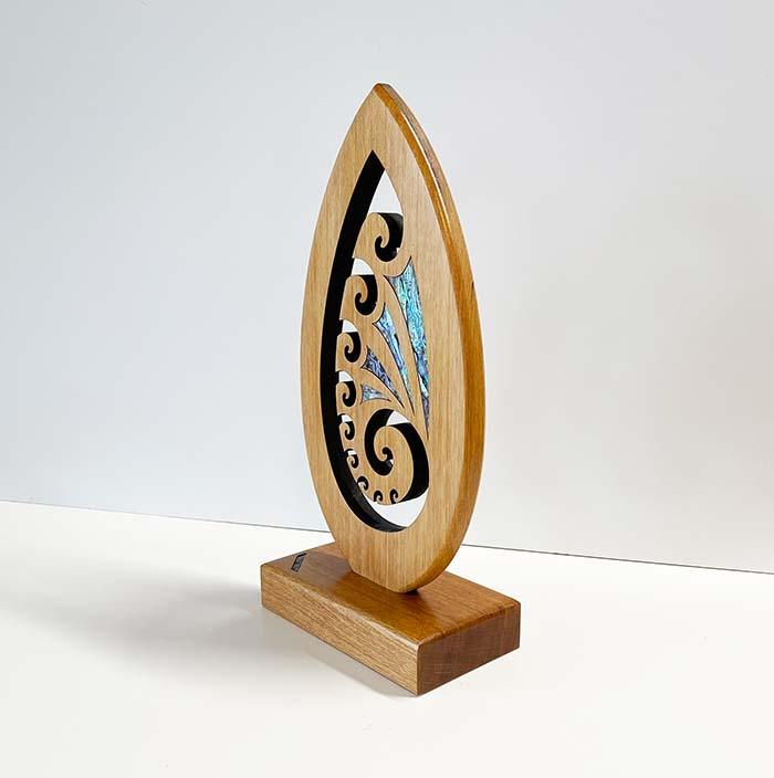Pacific Rimu Maori Sculptural Koru Trophy - Image 2