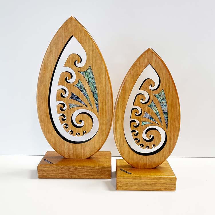Pacific Rimu Maori Sculptural Koru Trophy - Image 3