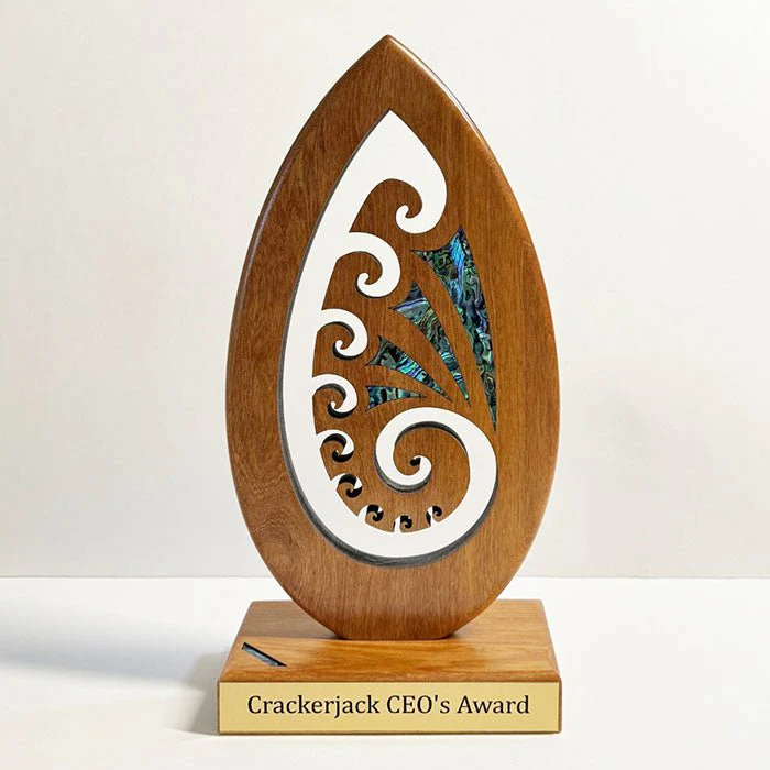 Pacific Rimu Maori Sculptural Koru Trophy - Image 4