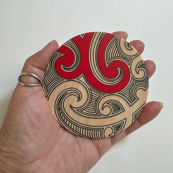 NZ Maori Ta Moko Tattoo Coasters Set of 4 - Image 2