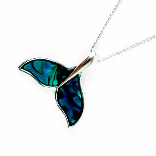 NZ Paua Shell Whale Tail Necklace