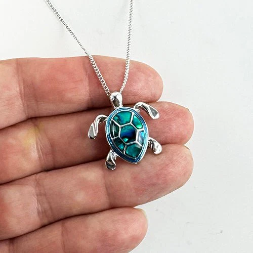 NZ Paua Turtle Necklace - Image 2