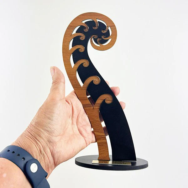 NZ Rimu Koru Fern Frond Trophy or Ornament - Image 3