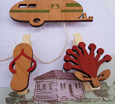 NZ Caravan & Kiwiana Photo String Wall Art Set - Image 3