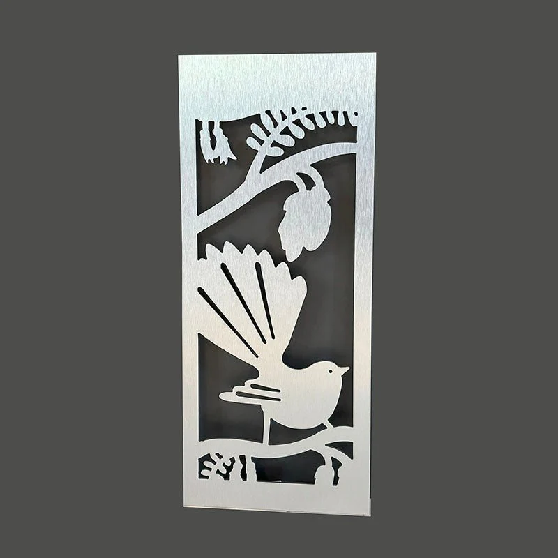 NZ Fantail on Kowhai Aluminium Panel - Image 2