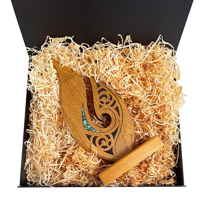 NZ Maori Roimata Koru Pacific Rimu Sculpture Trophy - Image 5
