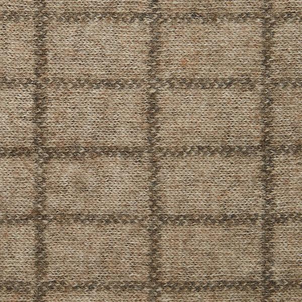 NZ Merino Possum Check Scarf with Leather Trim - Image 3