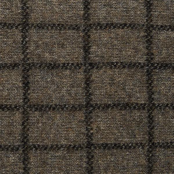 NZ Merino Possum Check Scarf with Leather Trim - Image 4