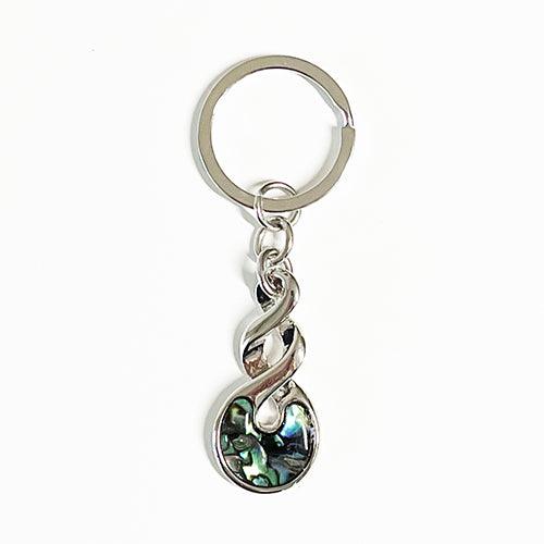 NZ Paua Shell Friendship or Love Twist Keychain - Image 3