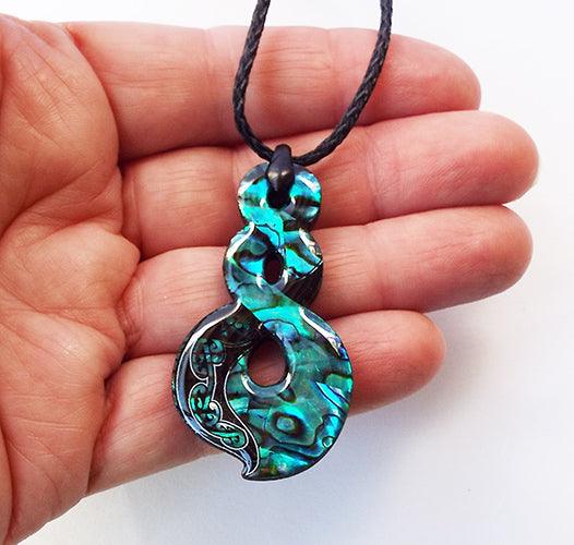 NZ Paua Shell Maori Twist Necklace - Image 2