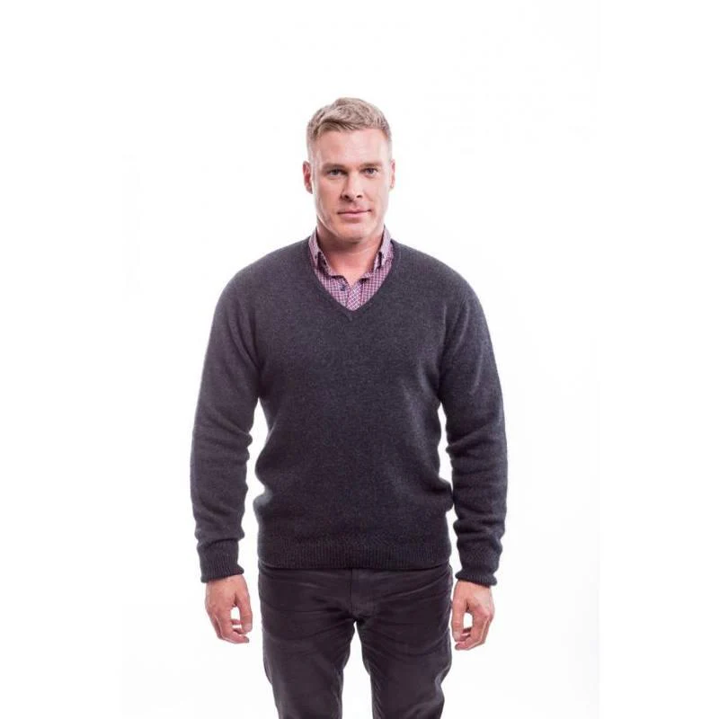 NZ Merino Possum Silk Mens V-neck Sweater - Image 7