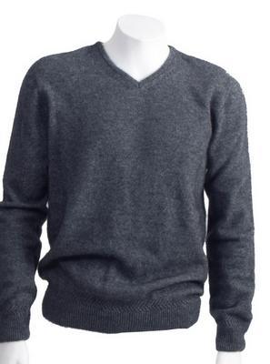 NZ Merino Possum Silk Mens V-neck Sweater - Image 8