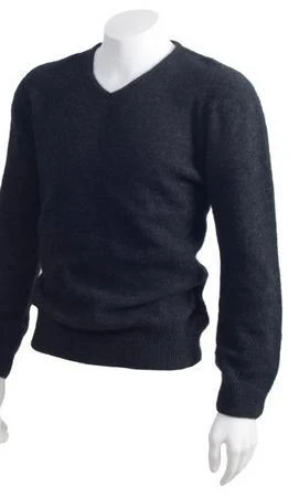 NZ Merino Possum Silk Mens V-neck Sweater - Image 9