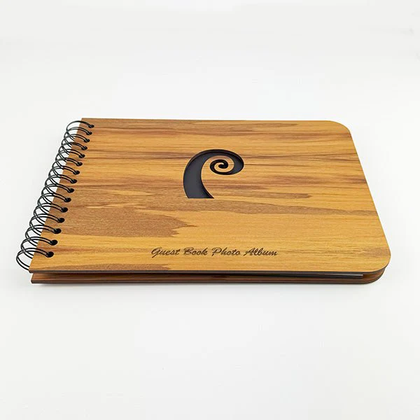 NZ Rimu Birthday Photo Album Guest Book with Koru - Image 3
