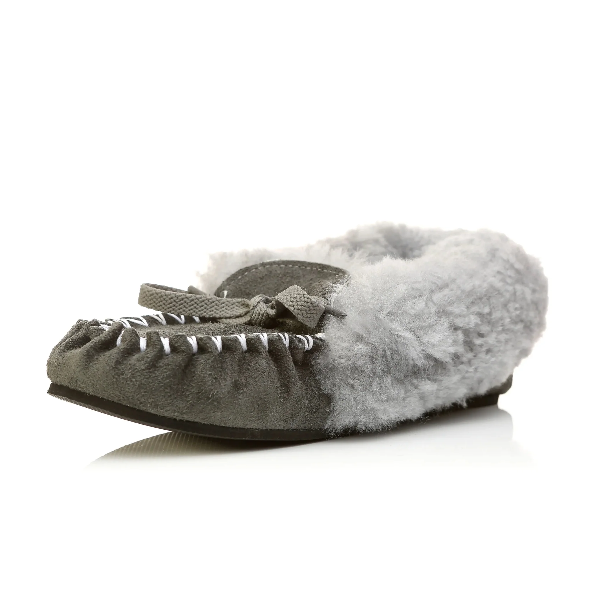 NZ Sheepskin Moccasins with Sheepskin Collar - Image 2