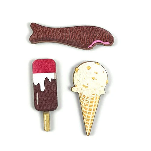 Pack of 3 New Zealand Sweet Treat Fridge Magnets - Jelly Tip - Hokey Pokey Icecream - Chocolate Fish