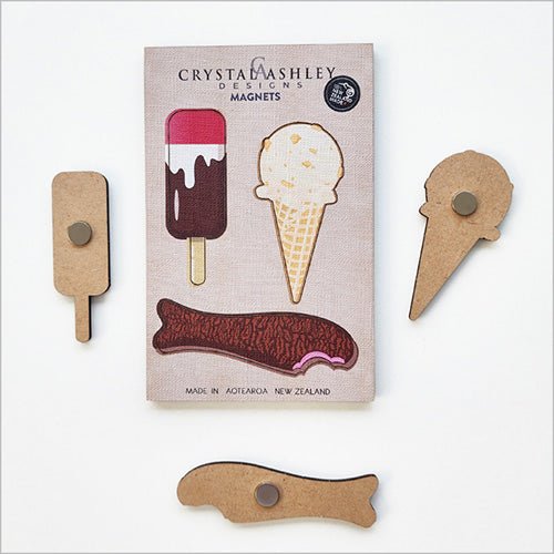 Pack of 3 New Zealand Sweet Treat Fridge Magnets - Jelly Tip - Hokey Pokey Icecream - Chocolate Fish - Image 4