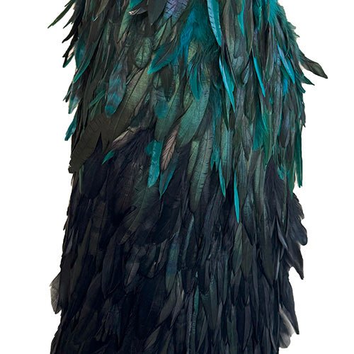 Paua and Black Maori Korowai Cape - Image 3