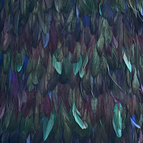 Paua Blue and Purple Maori Korowai with Purple Taniko - Image 4