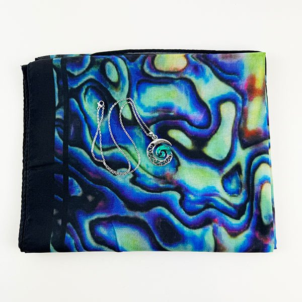 Pāua Scarf and Necklace Gift Set - perfect for many occasions - Image 3