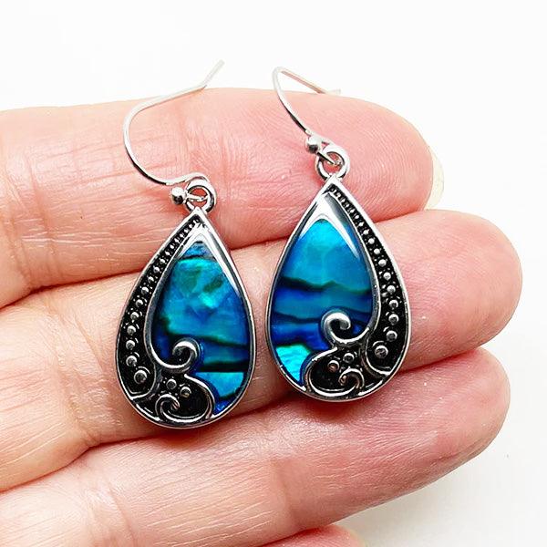 Paua Shell Teardrop Earrings - Image 3