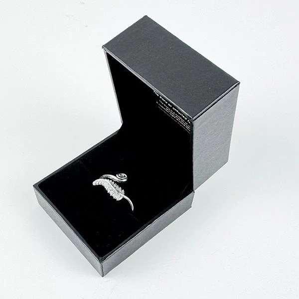 Pretty Adjustable Silver Koru Fern Ring - Image 3