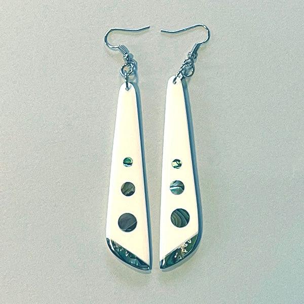 Pretty Bone and Paua Shell Drop Earrings - Image 2