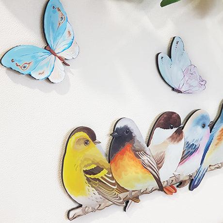 Pretty Flock of Birds and Butterflies Wall Art - Image 2
